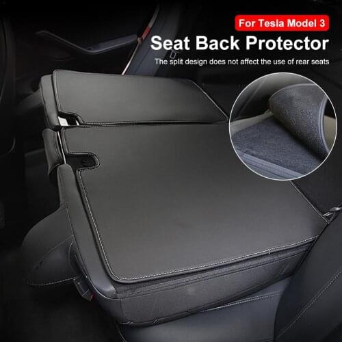 Car Seat Back Protector Mat Waterproof Protection Pad with Split Design Car Seat Decoration Cushion For Tesla Model 3