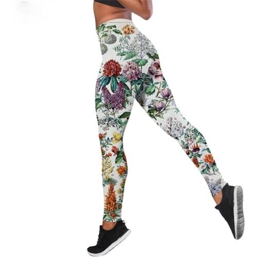 CLOOCL Women Leggings Vintage Floral Mushroom Print High Waist Elasticity Legging 3D Female for Outdoor Fitness Jogging Pants