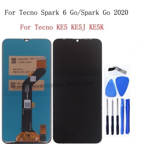 6.52" For Tecno Spark 6 Go Spark Go 2020 LCD Display Touch Screen For Tecno KE5 KE5J KE5K LCD Pantalla Assembly Phone Repair kit