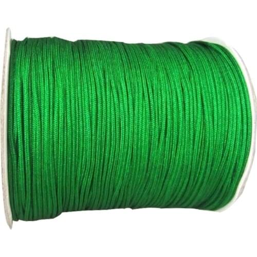 1mm Green Braided Nylon Cord Rattail Satin Braid Thread Macrame Rope Bracelet Beading String Accessories 350m/Roll