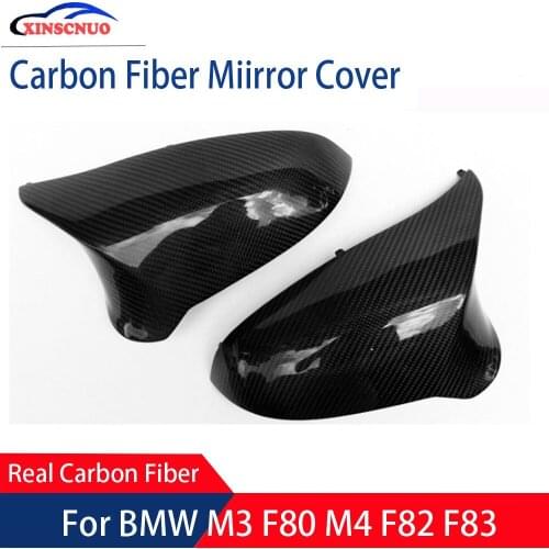 1 Pair Carbon Fiber Car Rear View Mirror Cover For BMW M3 F80 M4 F82 F83 Rearview Mirror Caps Replacement