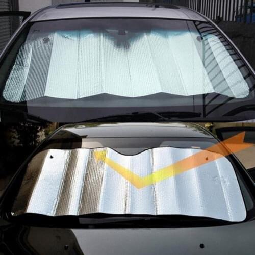 1pc 140 X 70Cm Front Car Sunshade Cover Car Windshield Standard Sun Shade Keeps Vehicle Cool-UV Ray Protector Sunshades Styling