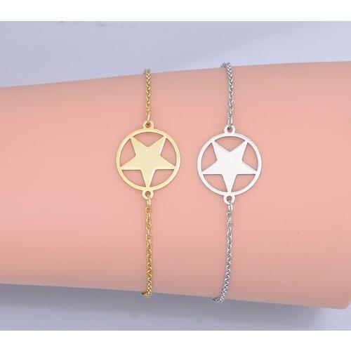 100% Stainless Steel Dainty Star Charm Bracelet For Women Wholesale OEM Jewelry Order Accepted Fashion Jewelry Bracelets