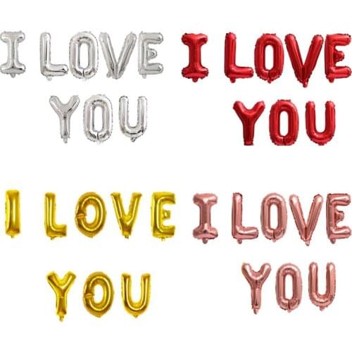 16 Inch Rose Gold I Love You letter balloons foil globos valentines day Wedding Decorations Party Supplies Engagement gifts