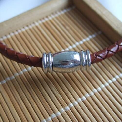 5 Sets Silver Color Strong Barrel Magnetic Clasp for 4mm Round Leather Bracelet Necklace Jewelry Findings