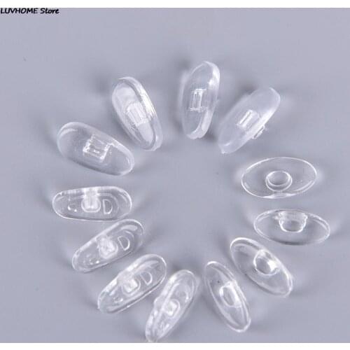 5 Pairs Screw in Soft Silicone Non-slip Oval Eyewear Glasses Nose Pads size: 14mm 4 Shapes