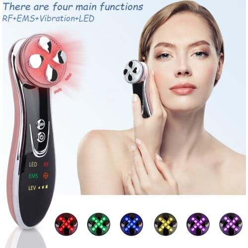 6 In 1 RF&EMS Radio Mesotherapy Electroporation Face Lifting Massager Photon Beauty Equipment Skin Rejuvenation Wrinkle Removal