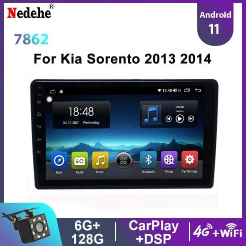 6G+128GB Carplay Android 10 Multimedia Player For KIA Sorento 2013 2014 Audio Radio GPS Navigation Head Unit Auto Stereo