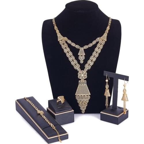 Middle East style wedding jewelry set for women Saudi Arabia jewelry set Egypt copper high quality arab jewelry set