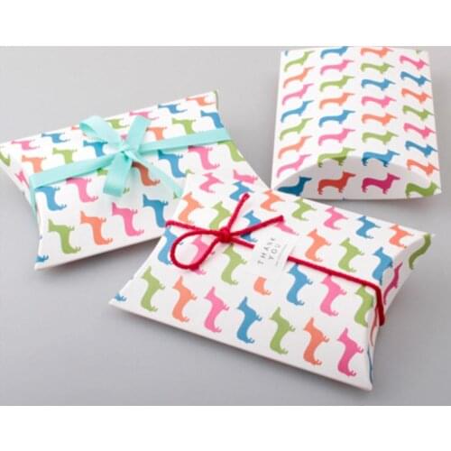 18.5*13.7*4CM pillow shape paper box Animal candy box wedding Holidays Christmas small gift box 500pcs Free shipping SN2167