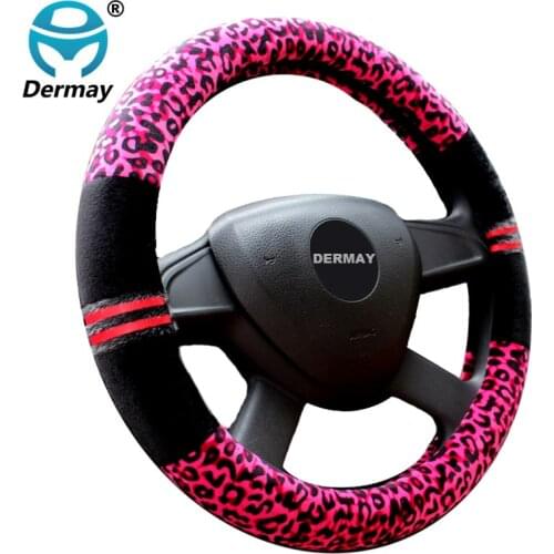 NEW 5COLORS PERSONALITY WINTER CAR FUR STEERING WHEEL COVER CUTE STEERING WHEEL COVERS CAR ACCESSORIES FOR GIRLS