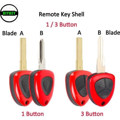 DIYKEY Remote Key Shell Case Fob 1 / 3 Button for 2007 - 2014 Ferrari 458 Italia FF California F430 2005 - 2009 NO Logo