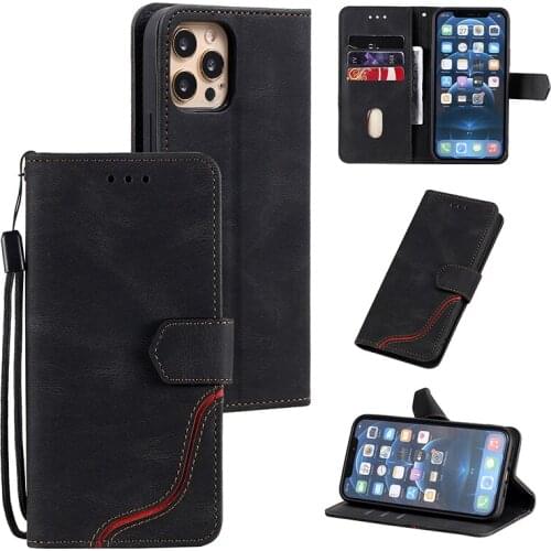 Splice Flip Leather Case For iPhone 12 Pro Max 12 Mini 11 Pro SE 2020 6 6S 7 8 Plus X 10 XR XS Max Wallet Book Phone Cover Capa