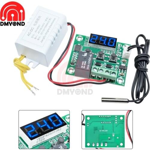 AC 110V-220V W1209 Thermostat Blue XH-W1209 LED Digital Temperature Controllear for Incubator Underfloor Heating Sensor Meter