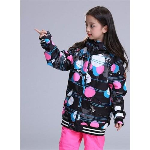 Gsou Snow Kids Girl Ski Suit Windproof Waterproof Outdoor Sport Wear Skiing Snowboard Pant Children Coat Trouser
