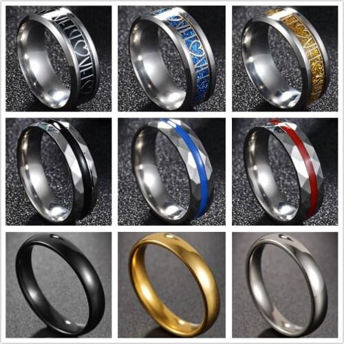 Smooth Stainless Steel Couple Rings Gold Simple 4MM Women Men Lovers Wedding Jewelry Engagement Gifts