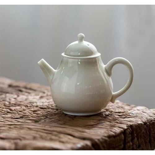 Ceramic Whiteware Porcelain Household Set Hand Teapot Jade Porcelain Tea Pots Tea Set Siteel Traditional Chinese Tea Set