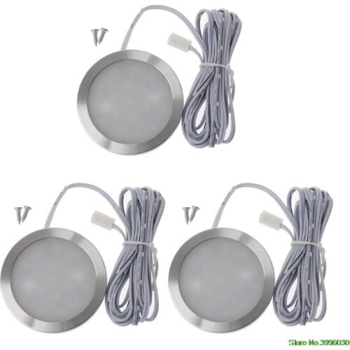 Round 12V Display Cabinet LED Light Furniture Wardrobe Counter Shelf Lamp