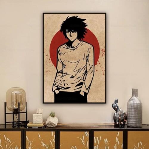 L Death Note Anime Art Print Wall Poster Living Room Decoration
