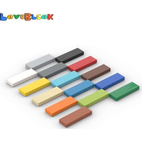 LoveBlock Tile 1x3 with Groove Flat Building Blocks Assembles MOC Technical Parts DIY Toys Gift Creative 63864 For Kid 10pcs/Lot