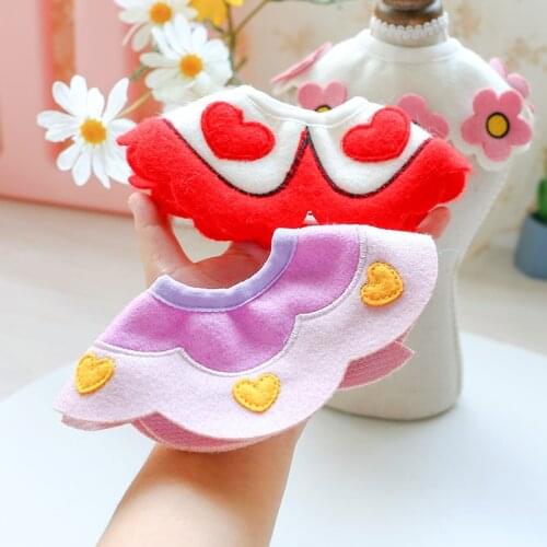 Sweet Collars for Dogs Cat Accessories Pink Puppy Necklace Cute Pet Bandana Floral Cat Scarf Handmade Kitten Neck Strap Gatos