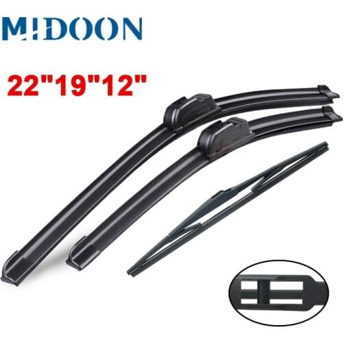 MIDOON Wiper Front & Rear Wiper Blades Set Kit For Toyota Highlander Kluger XU20 2000 - 2007 Windshield Windscreen 22"19"12"