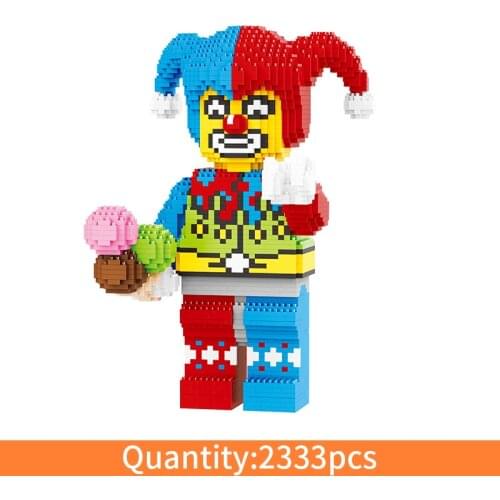 New stlye 2333pcs assemble circus Joker model building blocks Micro particles educational toys for children