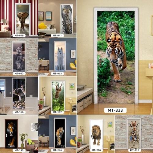 Animal Series Wallpaper Removable Paste The Whole Door Refurbishment Furniture Decoration Waterproof Customization