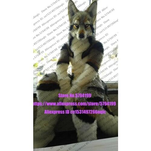 Customized Available REAL PHOTO KJ0014 full sets husky dog Suit fursuit CAT wolf Costume fox Party Carnival Gift