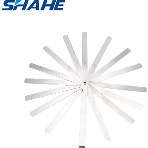 SHAHE Portable 150 mm length 17 Blades Feeler Gauge Metric Feeler Gauge 0.02-1.00 mm Measurement Tool