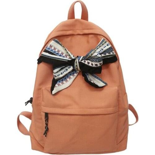 Fashion Bow Women Backpack Girls Shoulder Bag High Quality Laptop Backpack Canvas Schoolbag For Teenager Girls Cute Backpacks