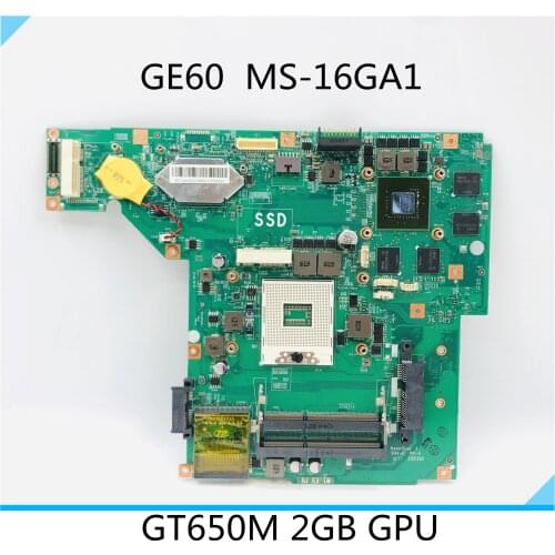 MS-16GA1 MS-16GA Mainboard for MSI GE60 MS-16GA1 Laptop Motherboard GT650M 2GB GPU DDR3 100% test work