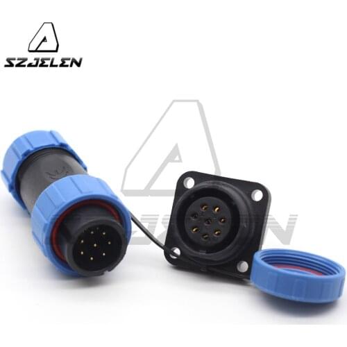 SP21 8 Pin Waterproof Connector Automotive Square Panel Mount Cable Connectors Male and Female Plug & Socket IP68