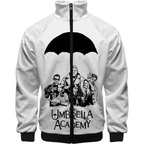 Zipper Jacket Sweatshirts Men Women Unisex Costume Tracksuit Print Stand Fashion The Umbrella Academy 3D Casual Polyester