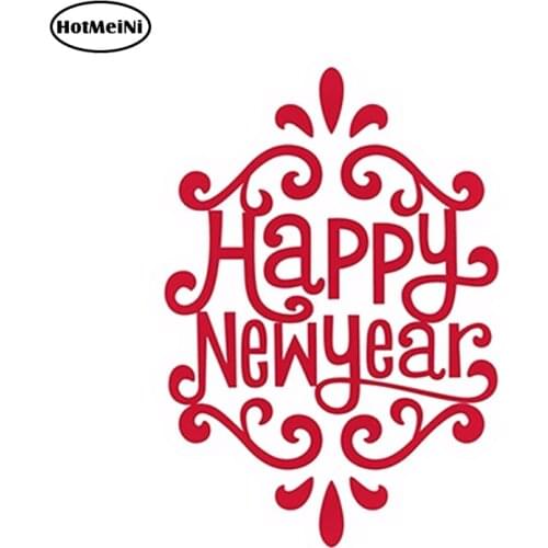 HotMeiNi 13cm x 9.75cm Car Styling Waterproof New Year Vinyl Sticker Holiday Present Bumper Home Box Locker Truck Car Sticker