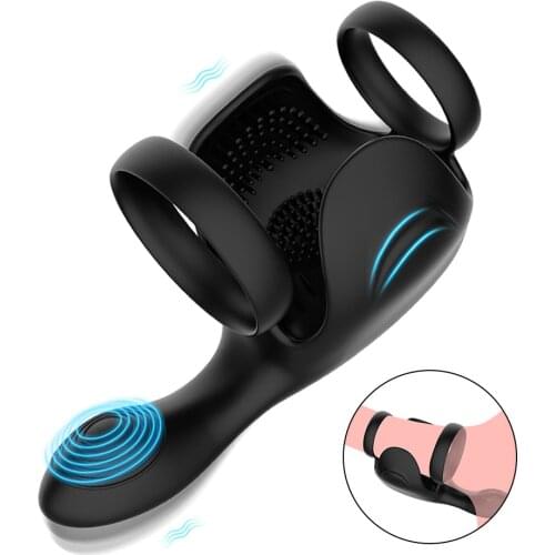 Strapon Spiked Vibrators For Men Penis Enlargement Stretcher Testicle Anal Massage Sex Toy Adult Male Masturbator Medical Erotic