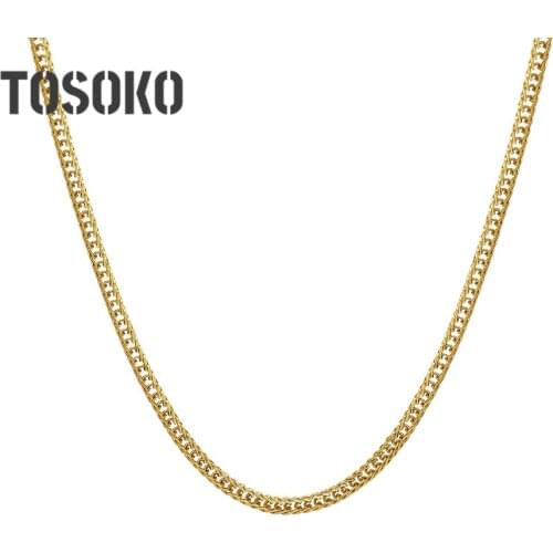 TOSOKO Stainless Steel Jewelry Hollow Chain Thin Chain Necklace Womens Fashion Clavicle Chain Bracelet BSP1047-BSE247