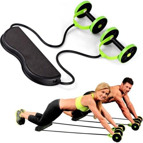 Gym Equipment Exercise Two-wheel Arm Waist Leg Trainer Strength Roll Abdomen and Body Work Home Fitness Abs