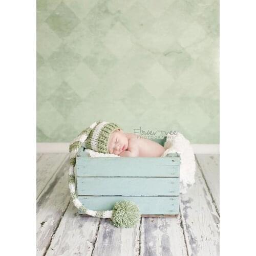 NeoBack Vinyl Green faded wall patterns backgrounds for new born baby children wall wood Printed Studio Photo Backdrops P0629