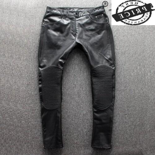 High Quality Genuine Leather Pants for Men 100% Cowhide Trousers Spring Autumn Pants Mens Fashion 2021 Pantalon Cuir 626