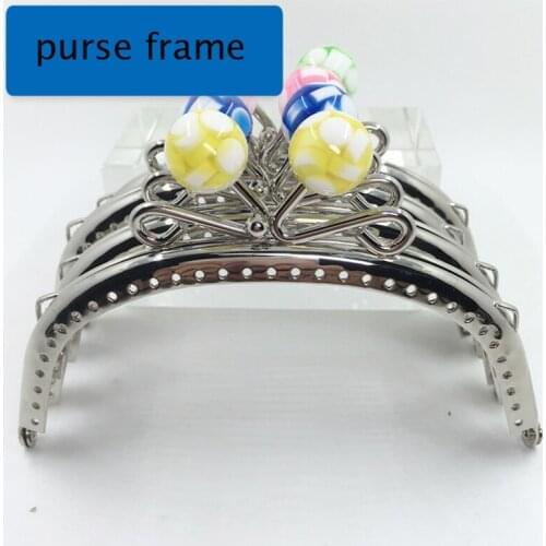 12.5cm jelly ball kiss buckle women DIY coin bag making metal clasp smooth purse frame silver color 10pcs/lot wholesale