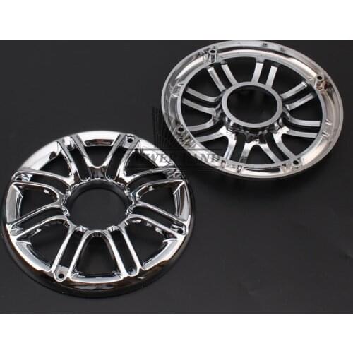 For Harley Touring 1996-2013 1pair Chrome Plastic Round Rear Front Speaker Cover Grill