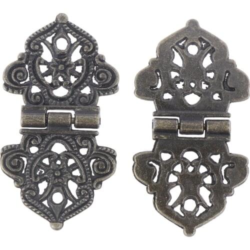 1 Pair 24*54mm Vintage Alloy Butt Hinge Cabinet Door Butt Hinges For DIY Box Bags accessories