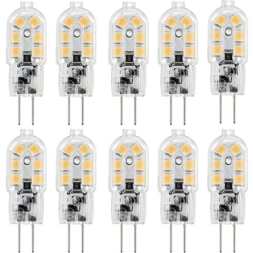 10x G4 LED bulbs COB 2W Capsule SMD 2835 chips lamps lights AC DC 12V warm white