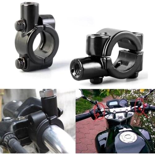 2PCS Black Mount Brackets Motorcycle accessories Mirror Holder Bike Mount Clamp Rear View Mirror Holder Size 8mm 10mm