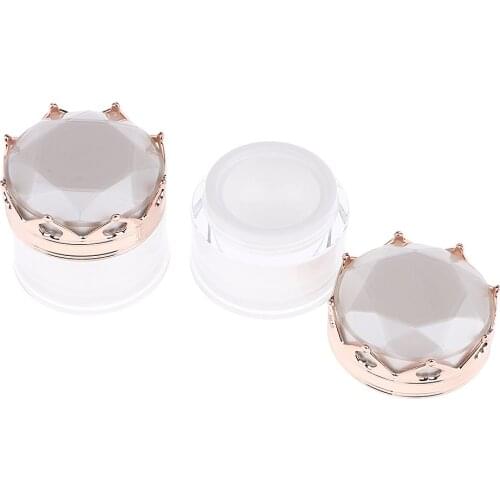2x Cosmetic Empty Jar Pot Eyeshadow Makeup Face Cream Container W/ Cap