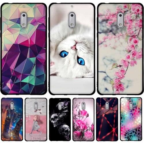 3D Black Phone Case For Coque Nokia 6 Phone Case 5.5inch Case Back Cover For Nokia 6 Funda TPU Soft Cover Shell