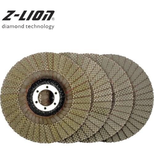 Z-LEAP 5" 4pcs Diamond Polishing Grinding Wheel 125mm Quick Change Sanding Flap Disc Angle Grinder Abrasive Tool