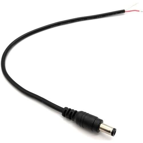 5pcs DC Power Plug Single Male 5.5*2.1mm / 5.5x2.1mm with Power Cable Cord Length 29-30cm 3A 4A Copper Wire Core High Quality