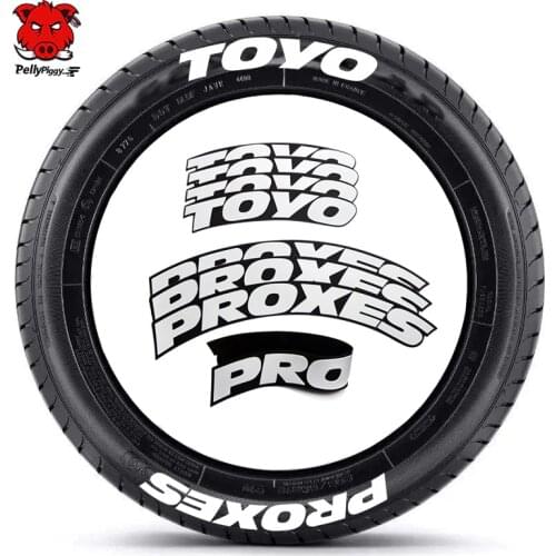 8Pcs/Lot Car Tire Decor Stickers Car Tuning Universal 3D Permanent PVC Joined Tire Decor Sticker Label Letters for PROXES